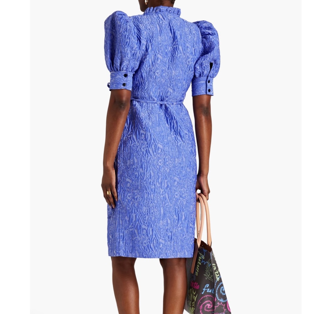 GANNI Cloque wrap dress size 12 - Picture 2 of 6